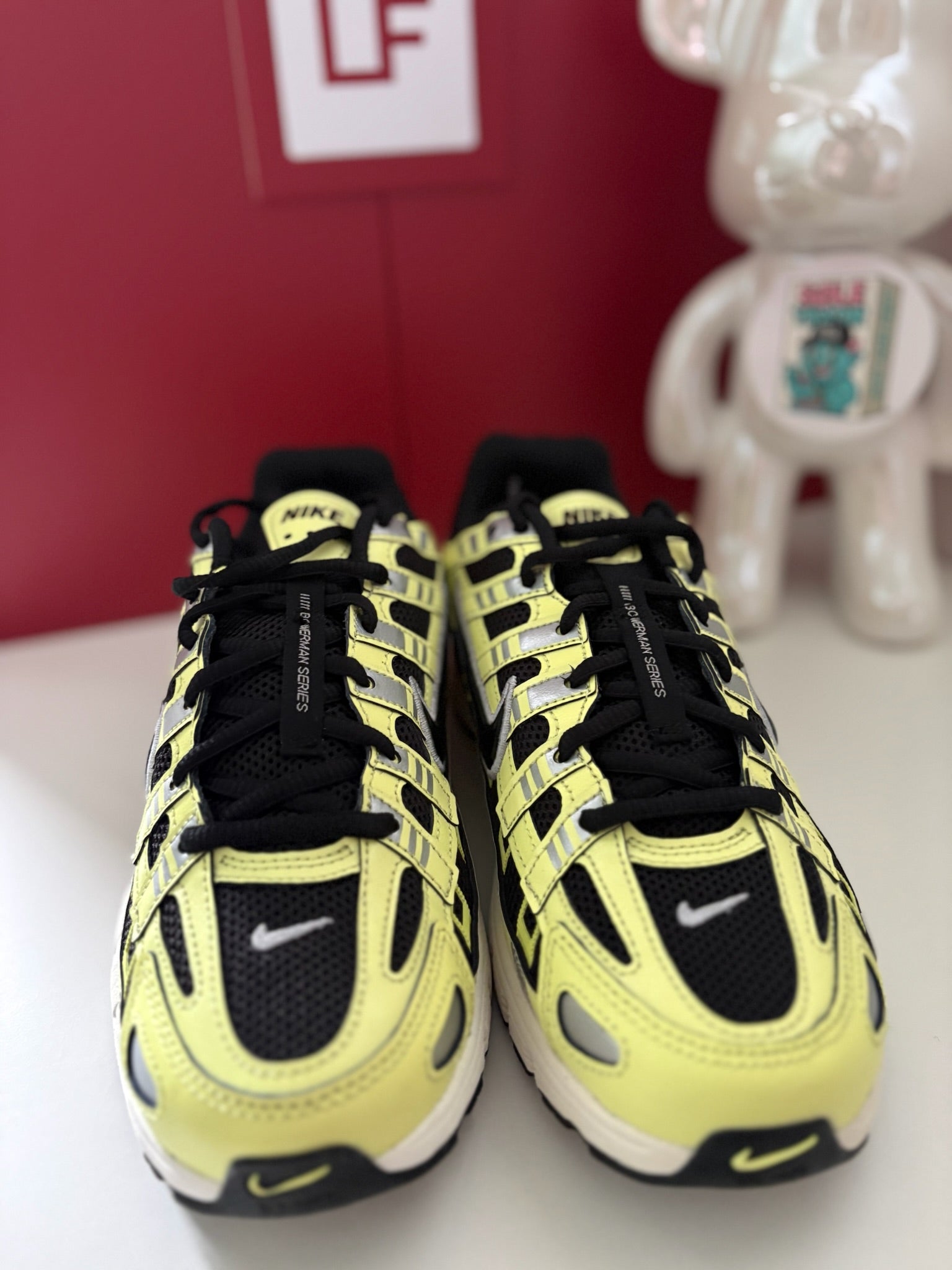 Nike P-6000 GS Trainers Lemon Twist Black Metallic Silver UK 6