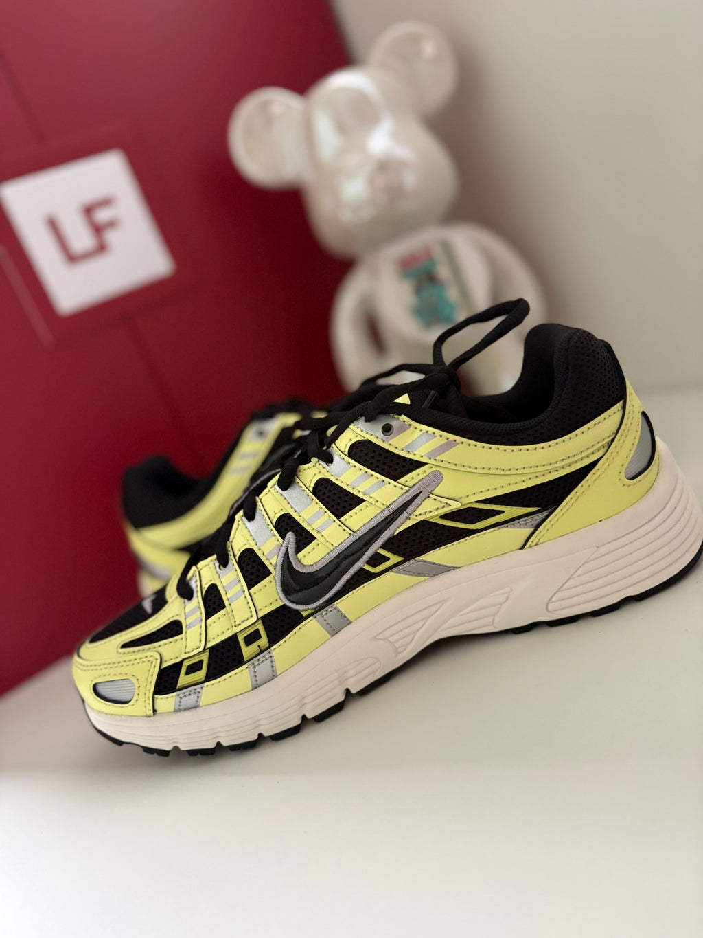 Nike P-6000 GS Trainers Lemon Twist Black Metallic Silver UK 6