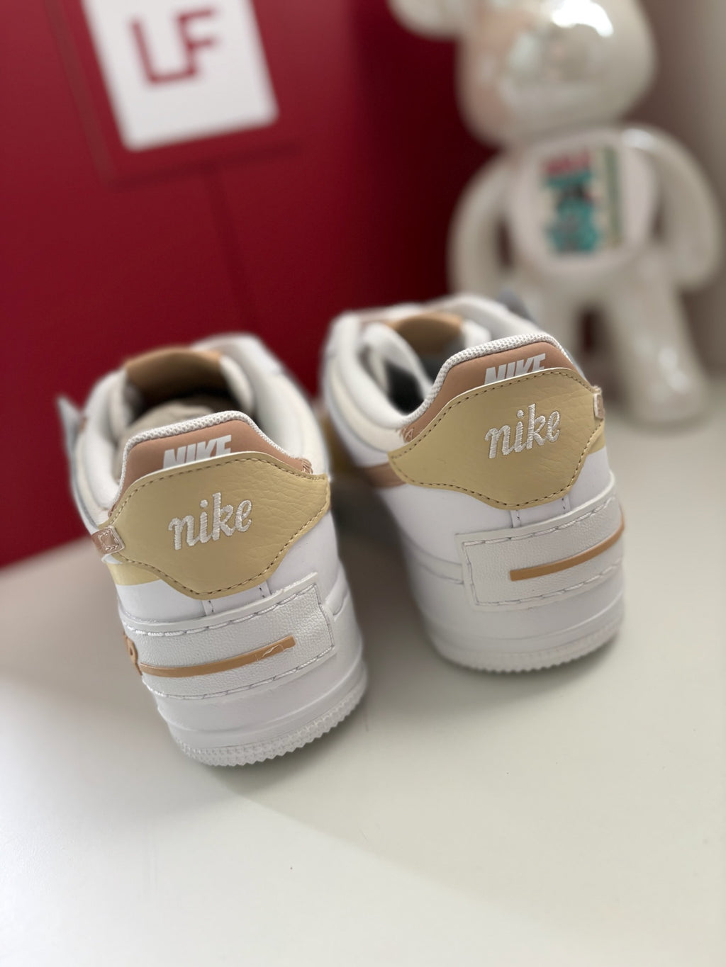 Nike Air Force 1 Shadow White Hemp Team Gold UK 3.5