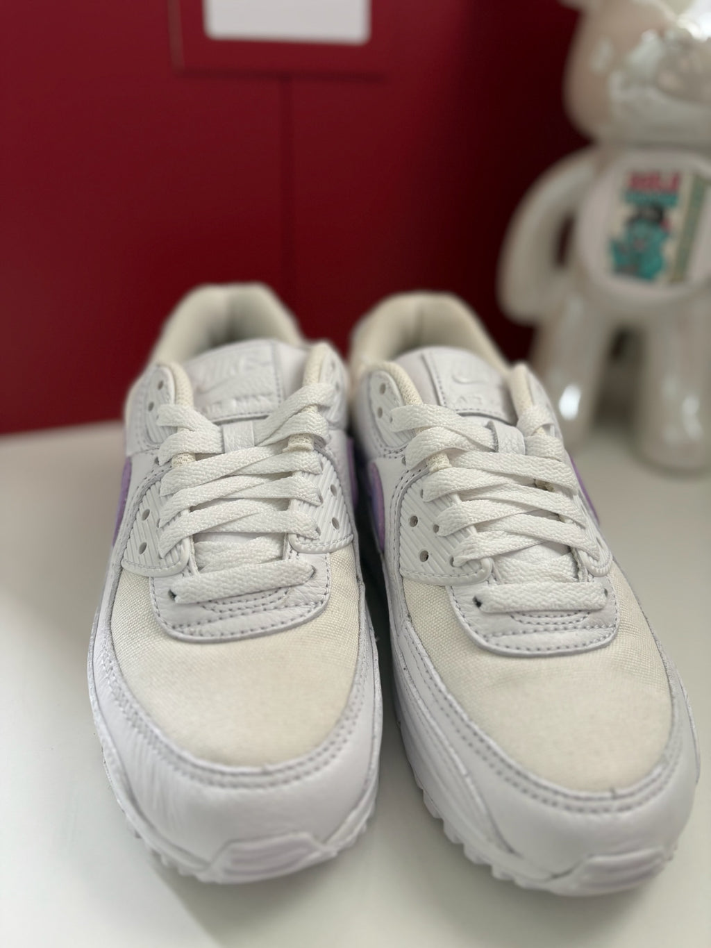Nike Air Max 90 Sample Pair White Purple UK 2.5 Rare Sample