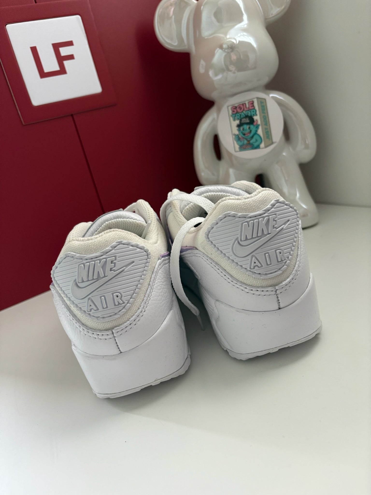 Nike Air Max 90 Sample Pair White Purple UK 2.5 Rare Sample