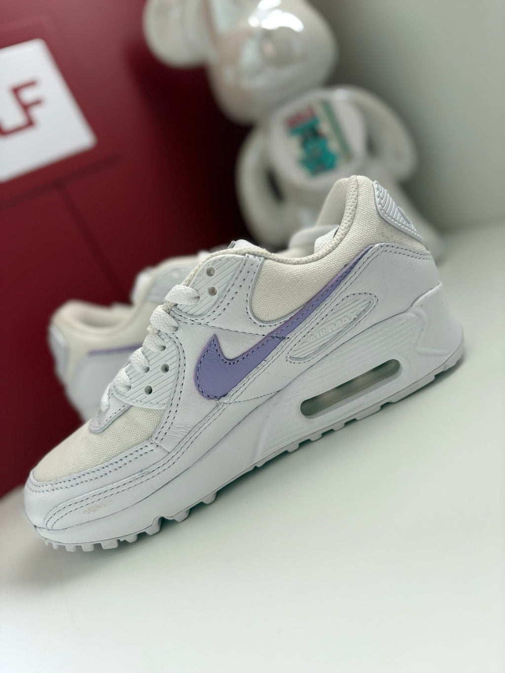 Nike Air Max 90 Sample Pair White Purple UK 2.5 Rare Sample