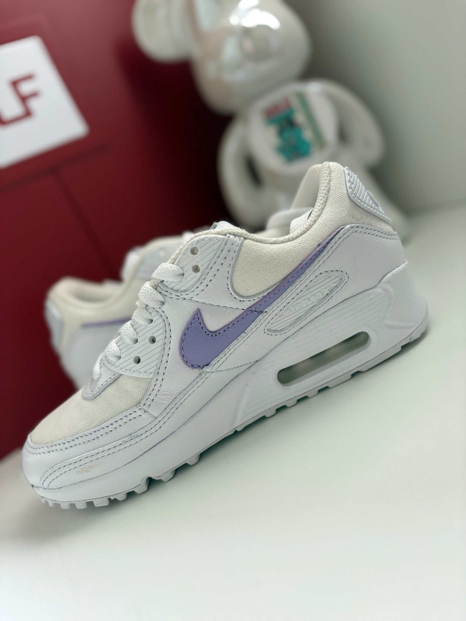 Nike Air Max 90 Sample Pair White Purple UK 2.5 Rare Sample