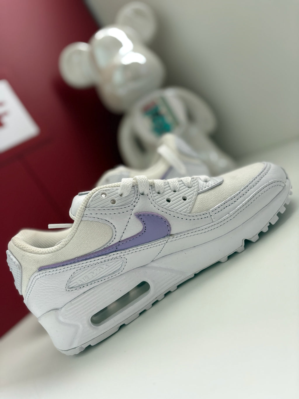 Nike Air Max 90 Sample Pair White Purple UK 2.5 Rare Sample