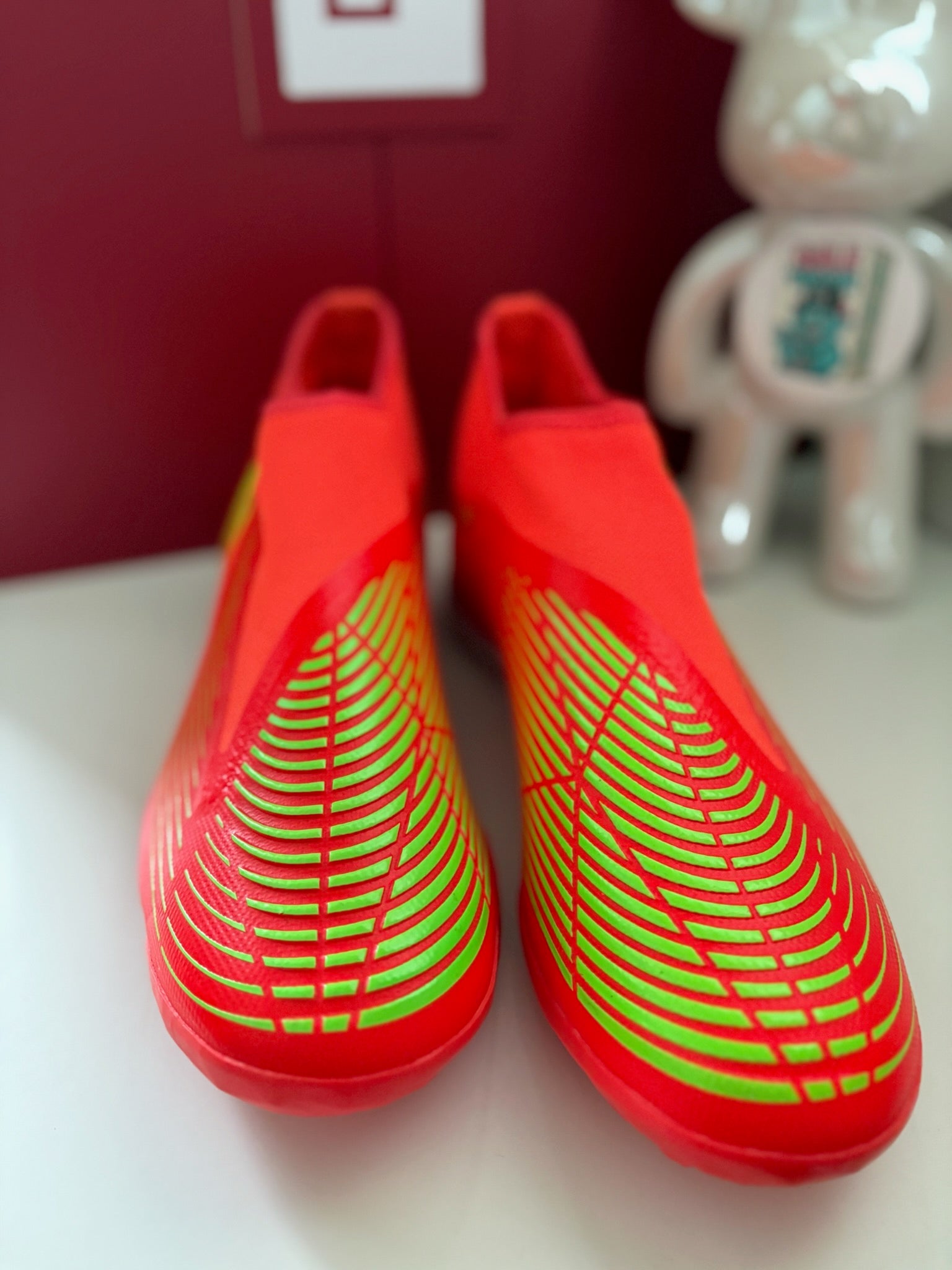 Adidas Predator Edge.3 Laceless Turf TF Football Trainers Solar Red Solar Green UK 11