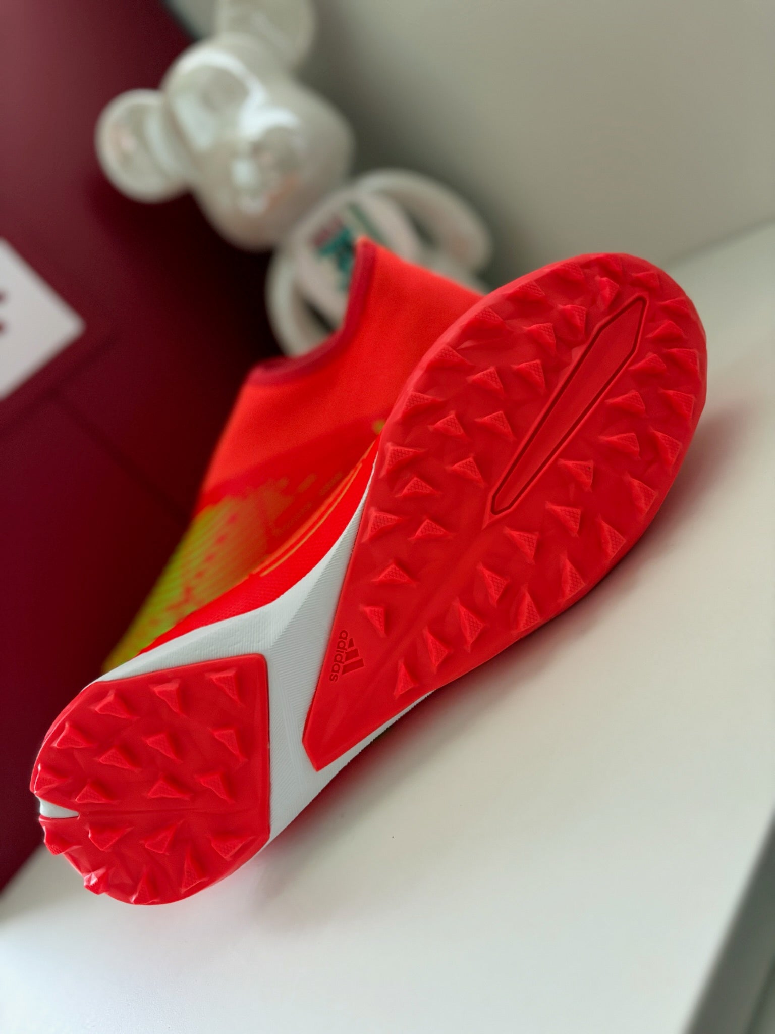 Adidas Predator Edge.3 Laceless Turf TF Football Trainers Solar Red Solar Green UK 11