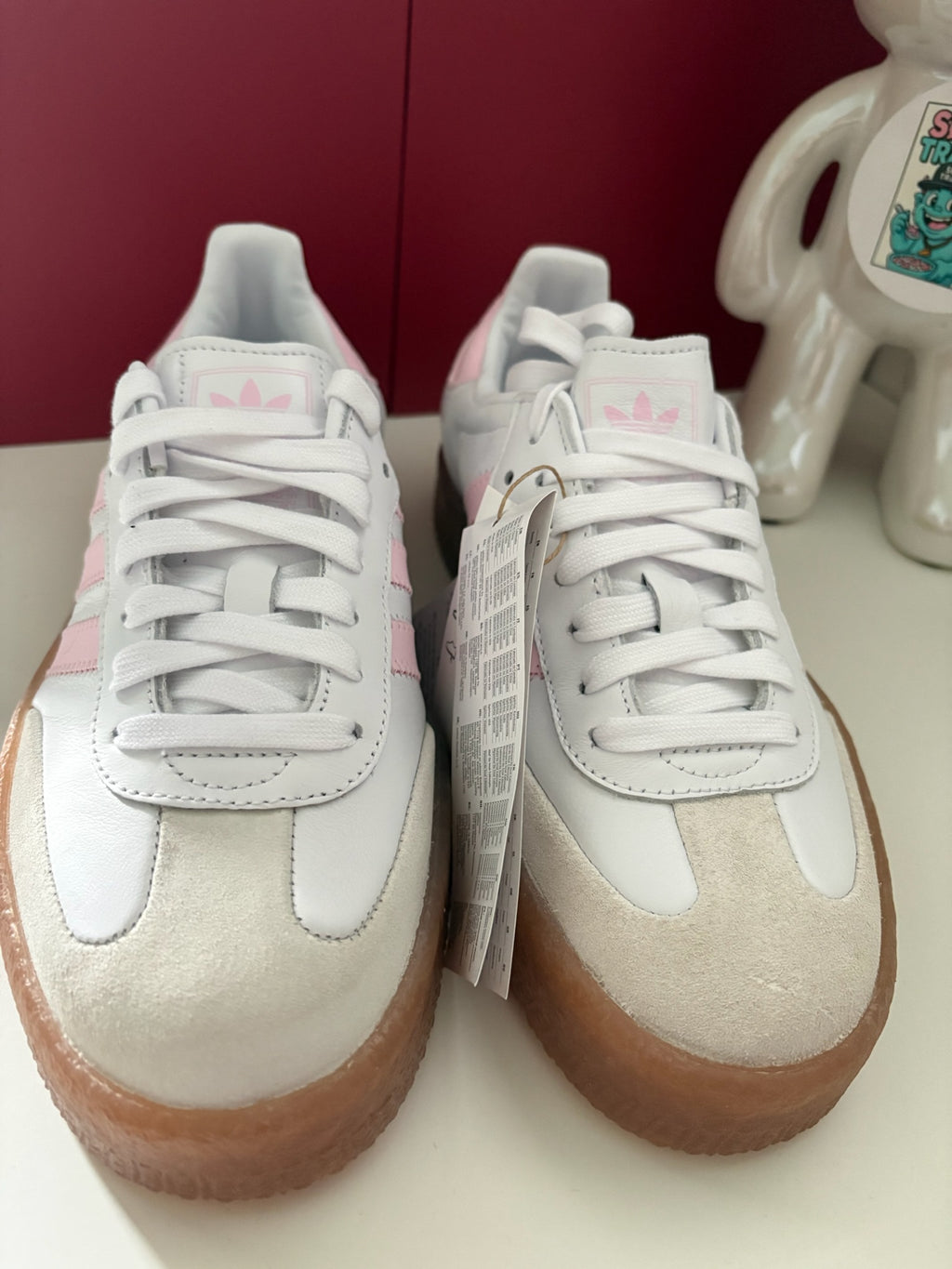 Adidas Samba OG Cloud White Clear Pink Gum Sole UK 5