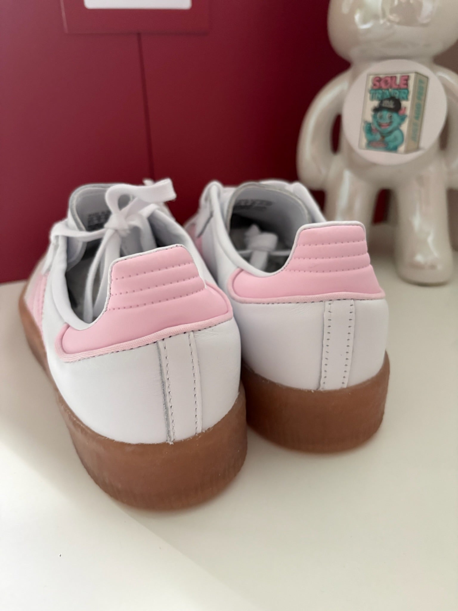 Adidas Samba OG Cloud White Clear Pink Gum Sole UK 5
