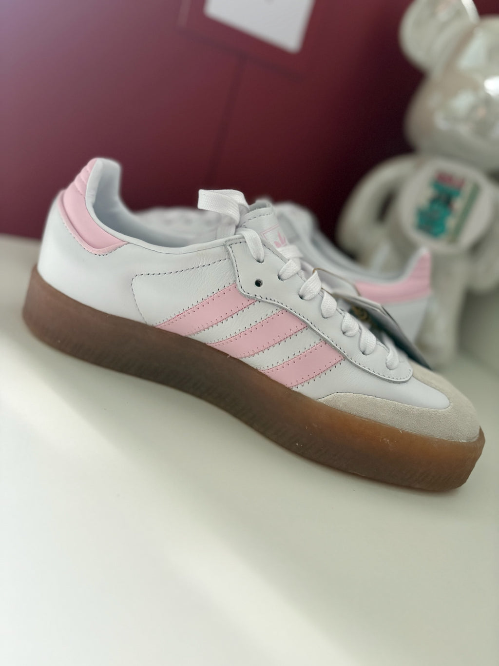 Adidas Samba OG Cloud White Clear Pink Gum Sole UK 5