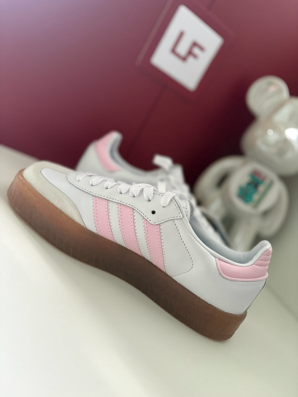 Adidas Samba OG Cloud White Clear Pink Gum Sole UK 5