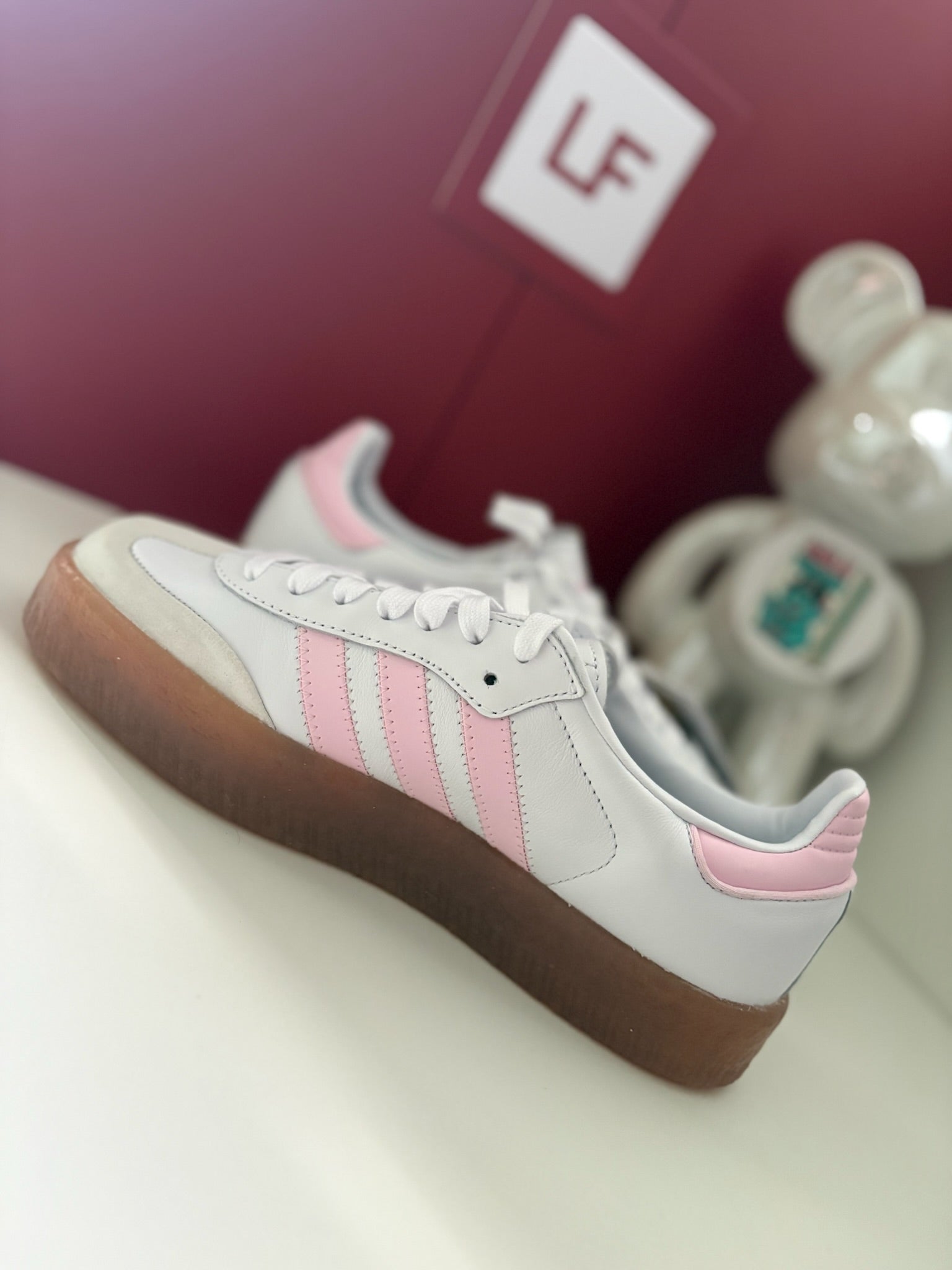 Adidas Samba OG Cloud White Clear Pink Gum Sole UK 5