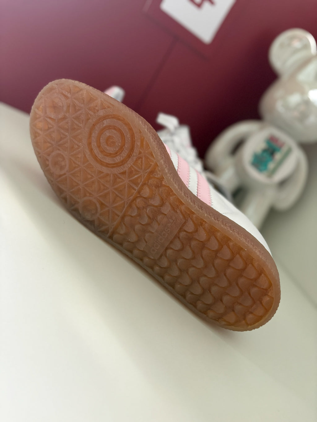 Adidas Samba OG Cloud White Clear Pink Gum Sole UK 5