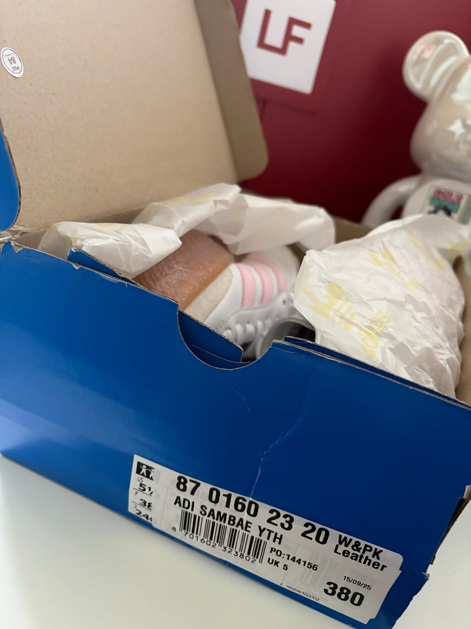 Adidas Samba OG Cloud White Clear Pink Gum Sole UK 5