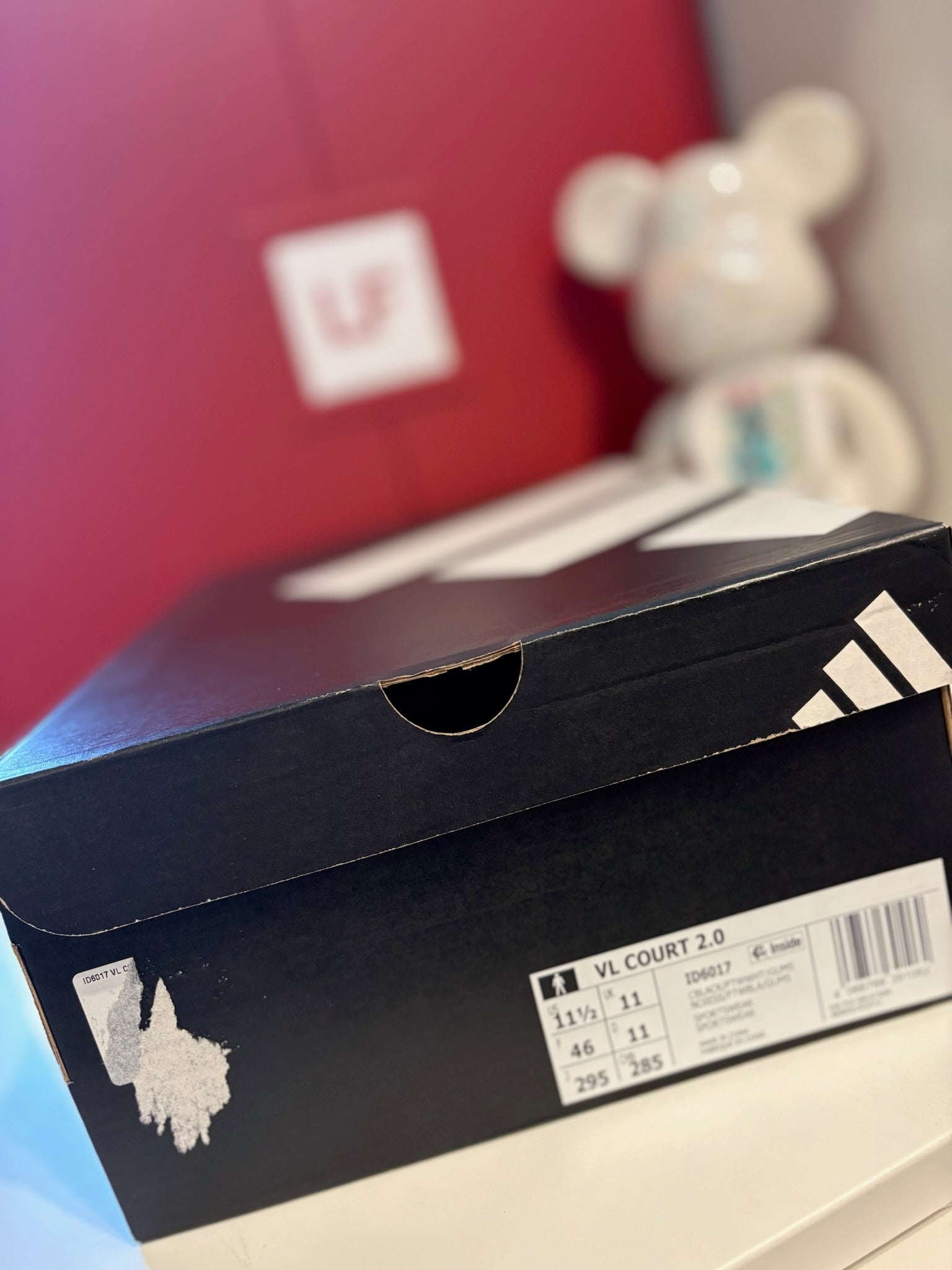 Adidas VL Court 3.0 K Navy White Gum Sole Trainers UK 6.5