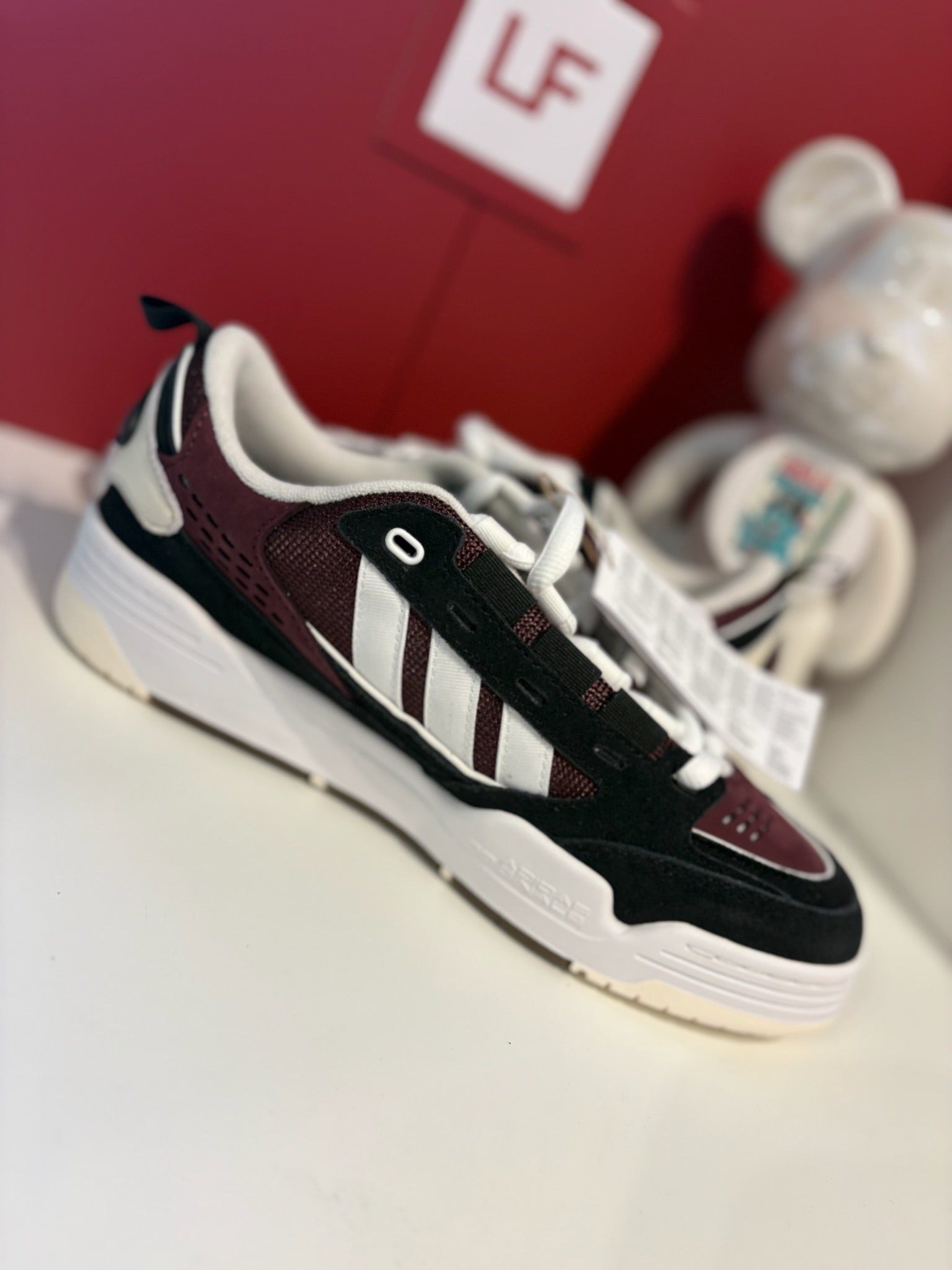Adidas ADI2000 Trainers Burgundy Black White UK 9