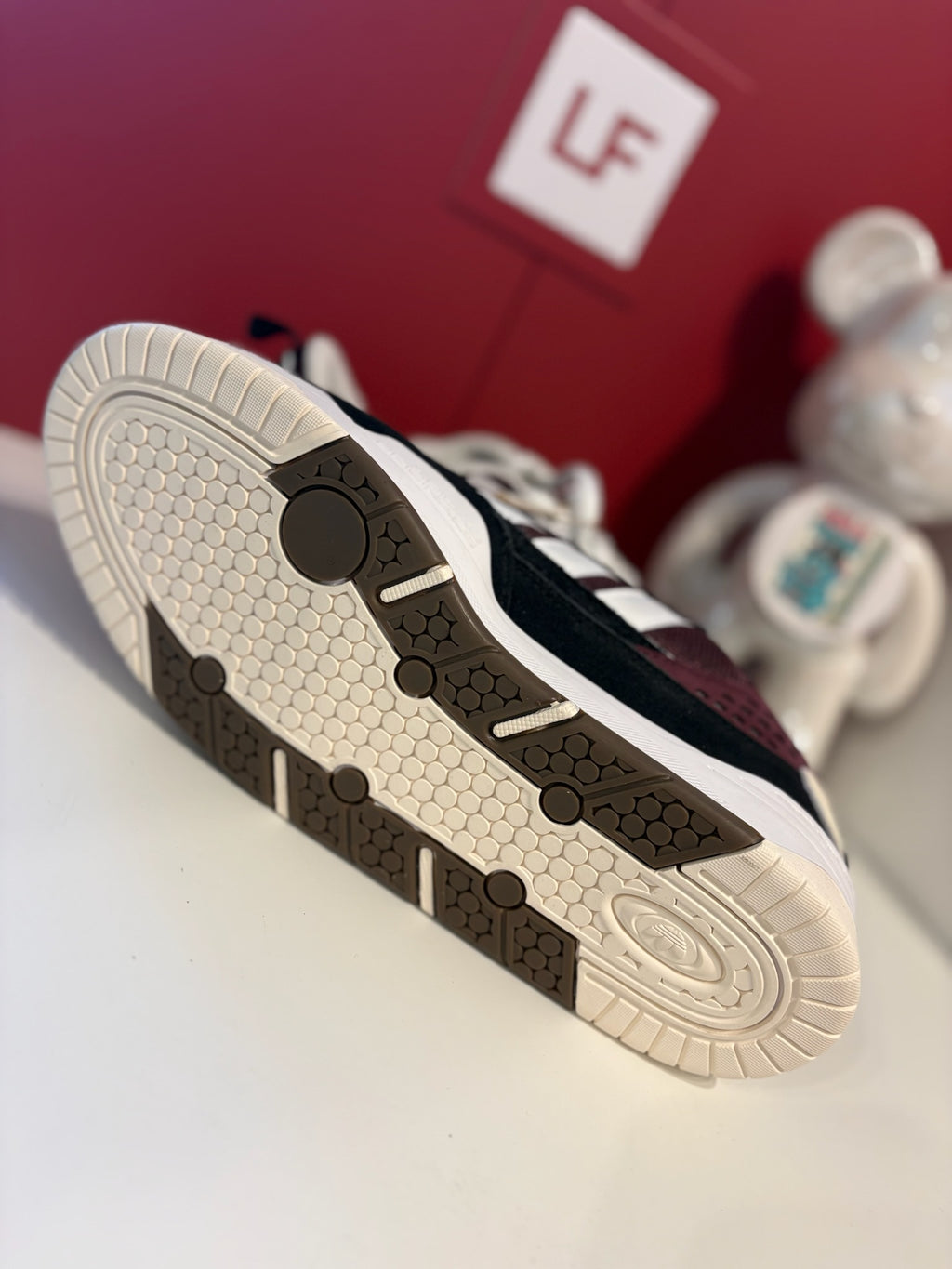 Adidas ADI2000 Trainers Burgundy Black White UK 9