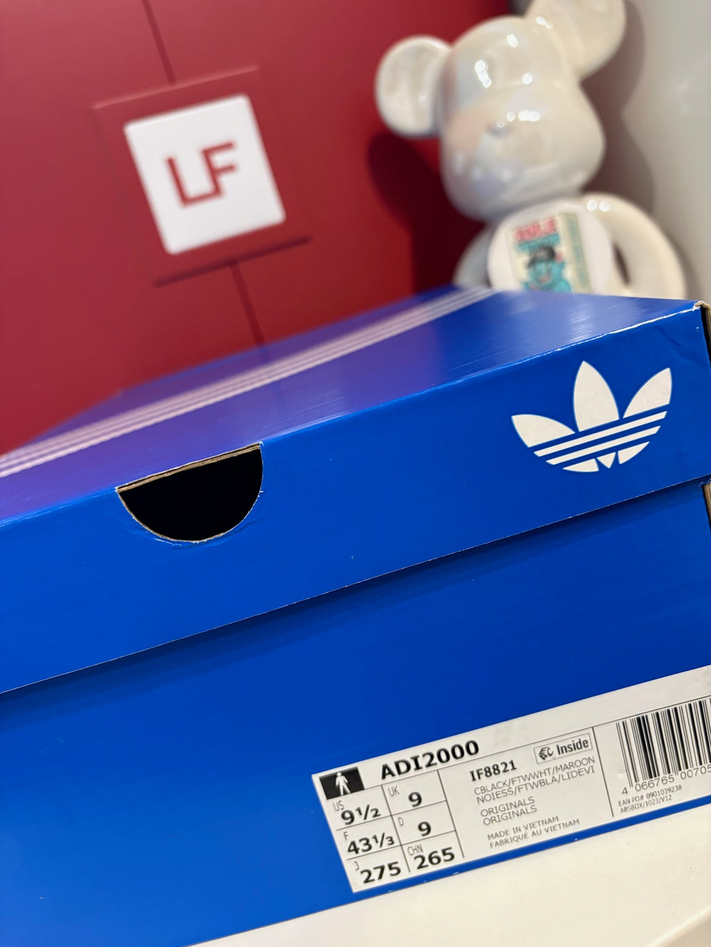 Adidas ADI2000 Trainers Burgundy Black White UK 9