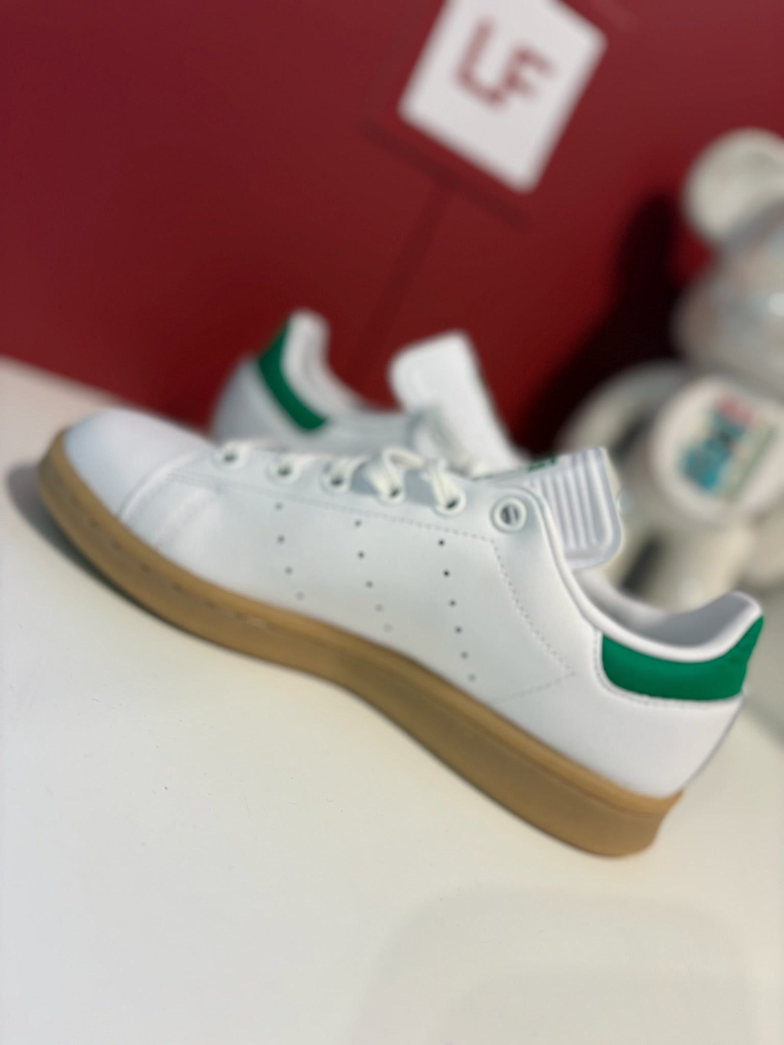 Adidas Stan Smith J Cloud White Green Gum Trainers UK 3.5