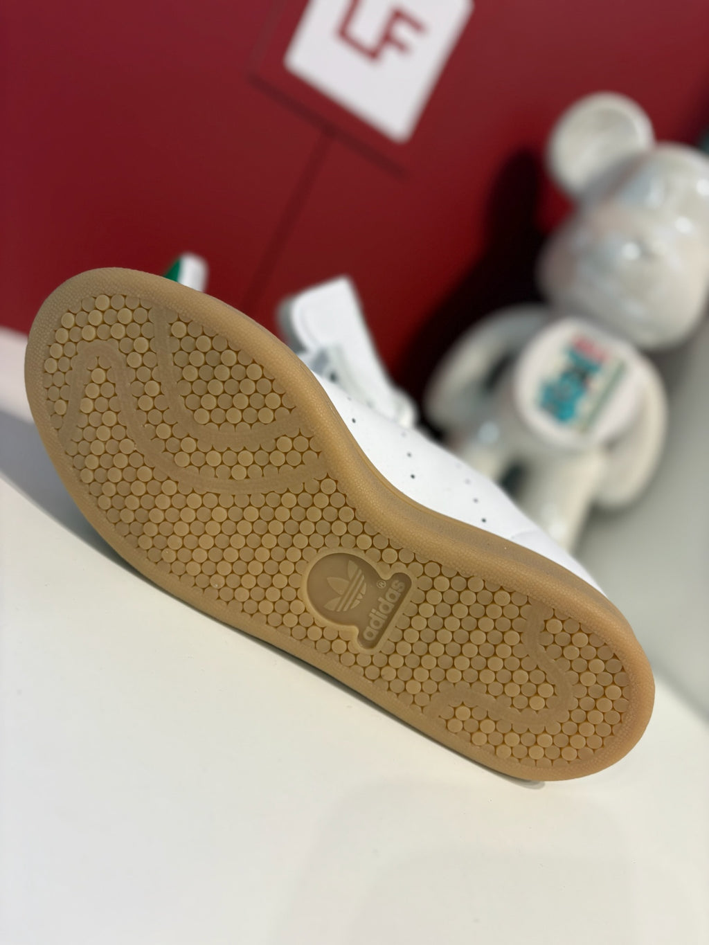 Adidas Stan Smith J Cloud White Green Gum Trainers UK 3.5