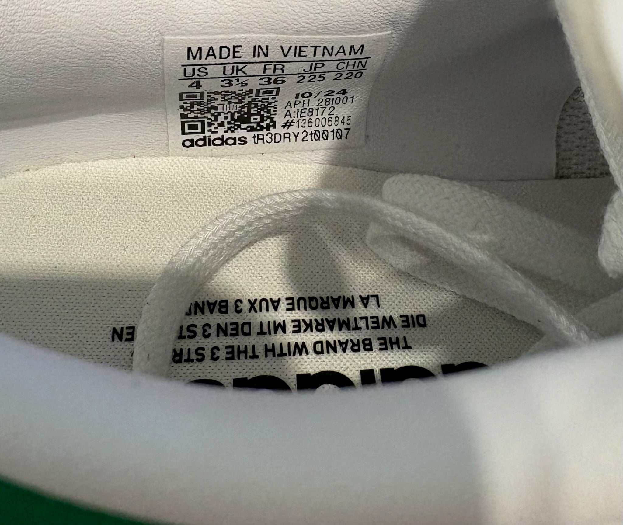 Adidas Stan Smith J Cloud White Green Gum Trainers UK 3.5