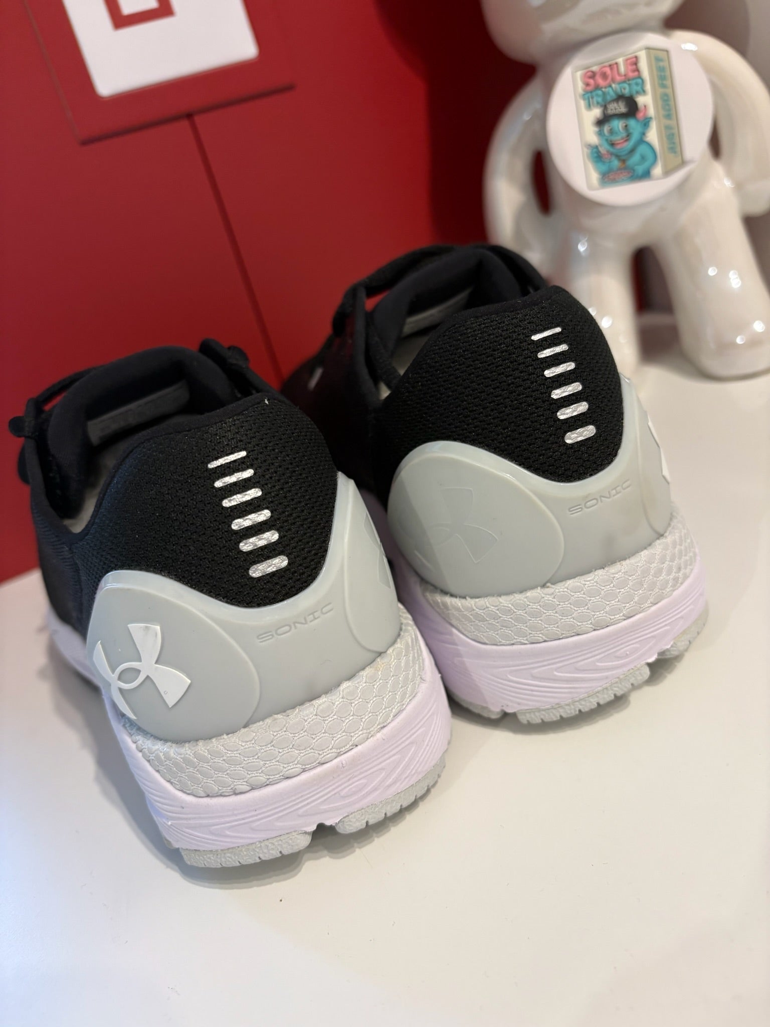 Under Armour Charged Assert 9 Trainers Black White Size UK 6