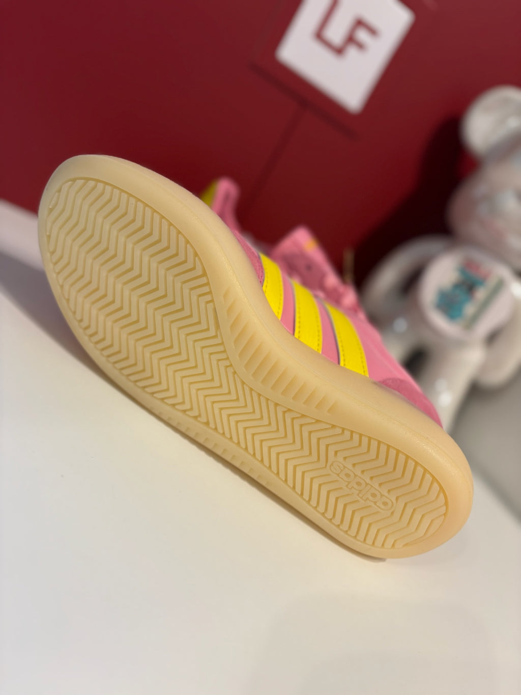 Adidas Barreda Decode trainers in a standout pink and yellow colourway UK 5