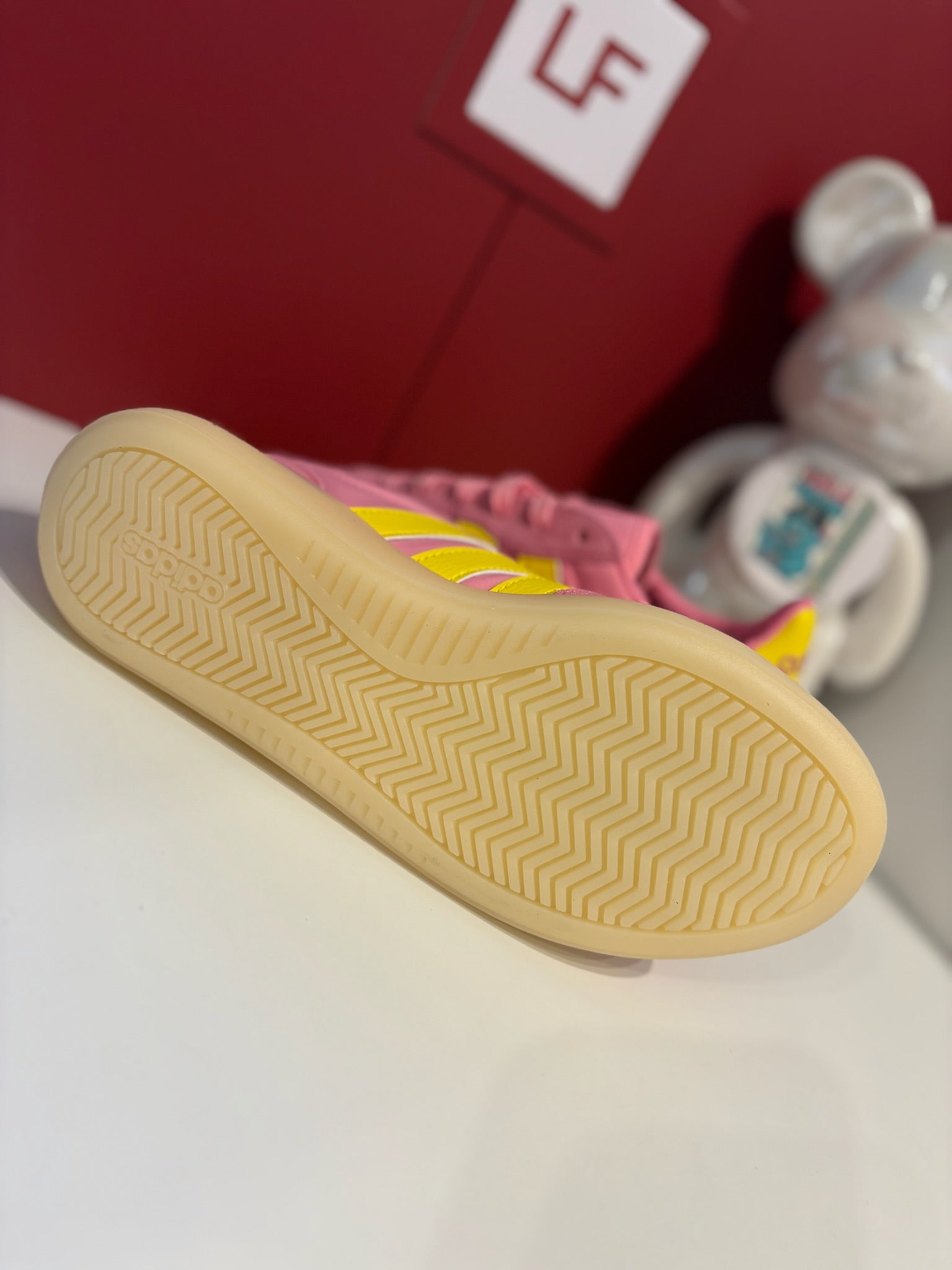 Adidas Barreda Decode trainers in a standout pink and yellow colourway UK 5