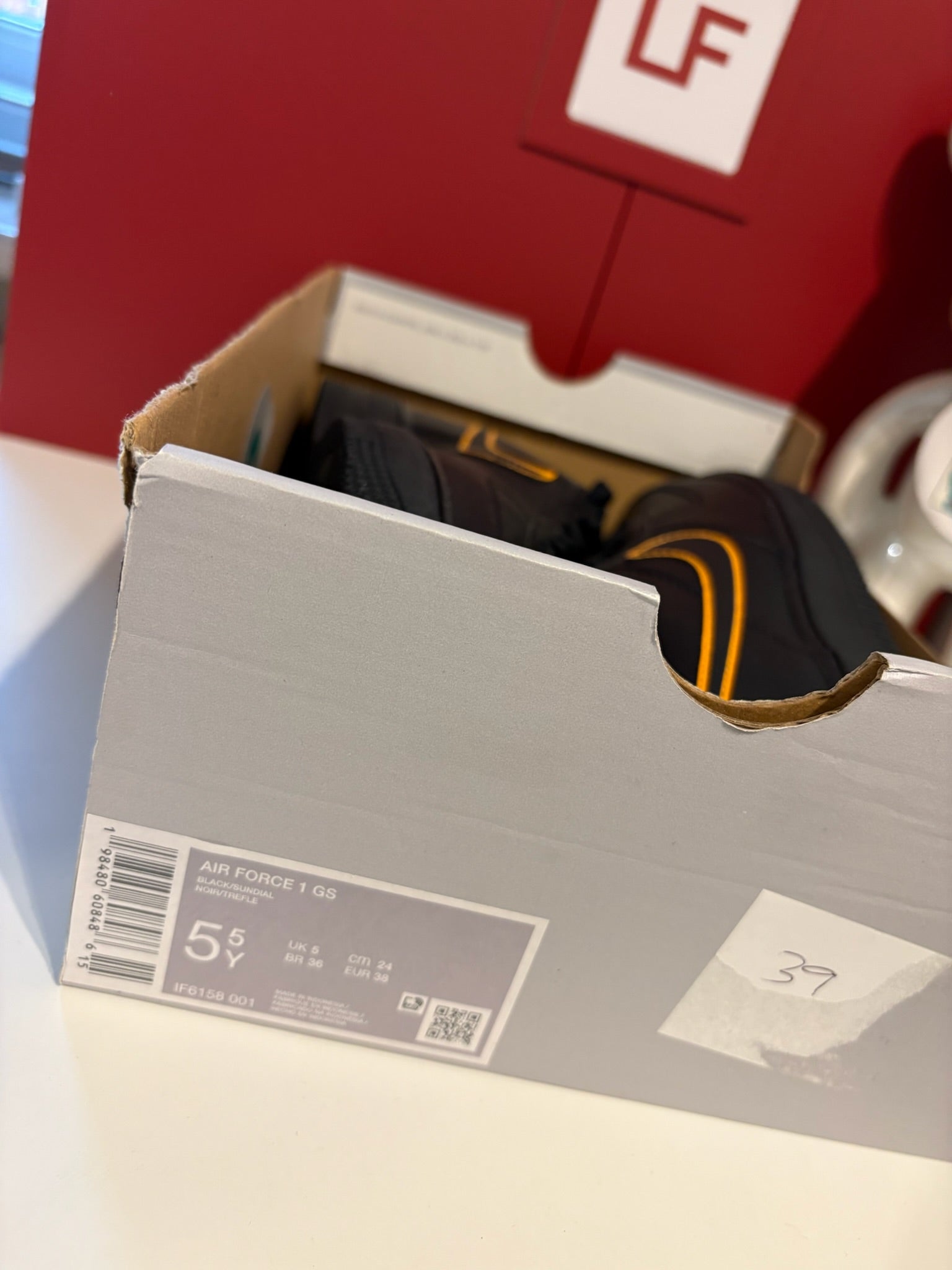 Brand new pair of Nike Air Force 1 Shadow trainers. Never worn. UK 5