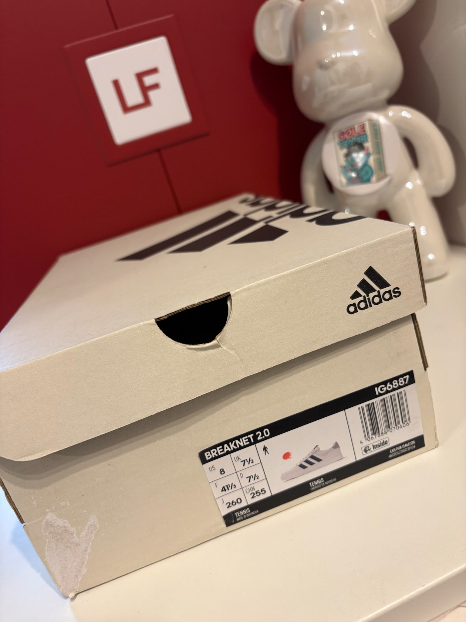 Adidas Breaknet 2.0 White Navy Trainers UK 7.5