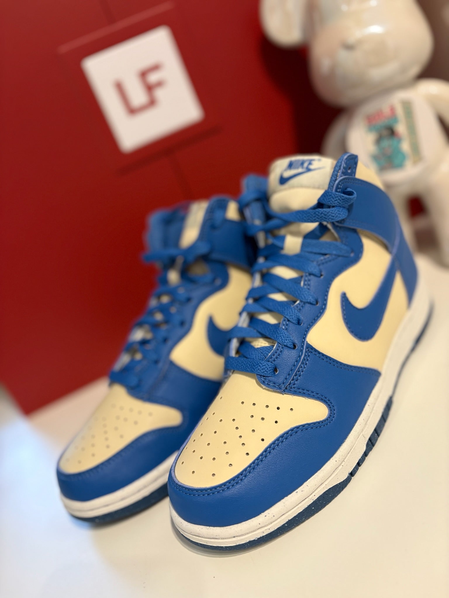 UK 5 Nike Dunk High Next Nature Light Khaki Star Blue Womens Trainers