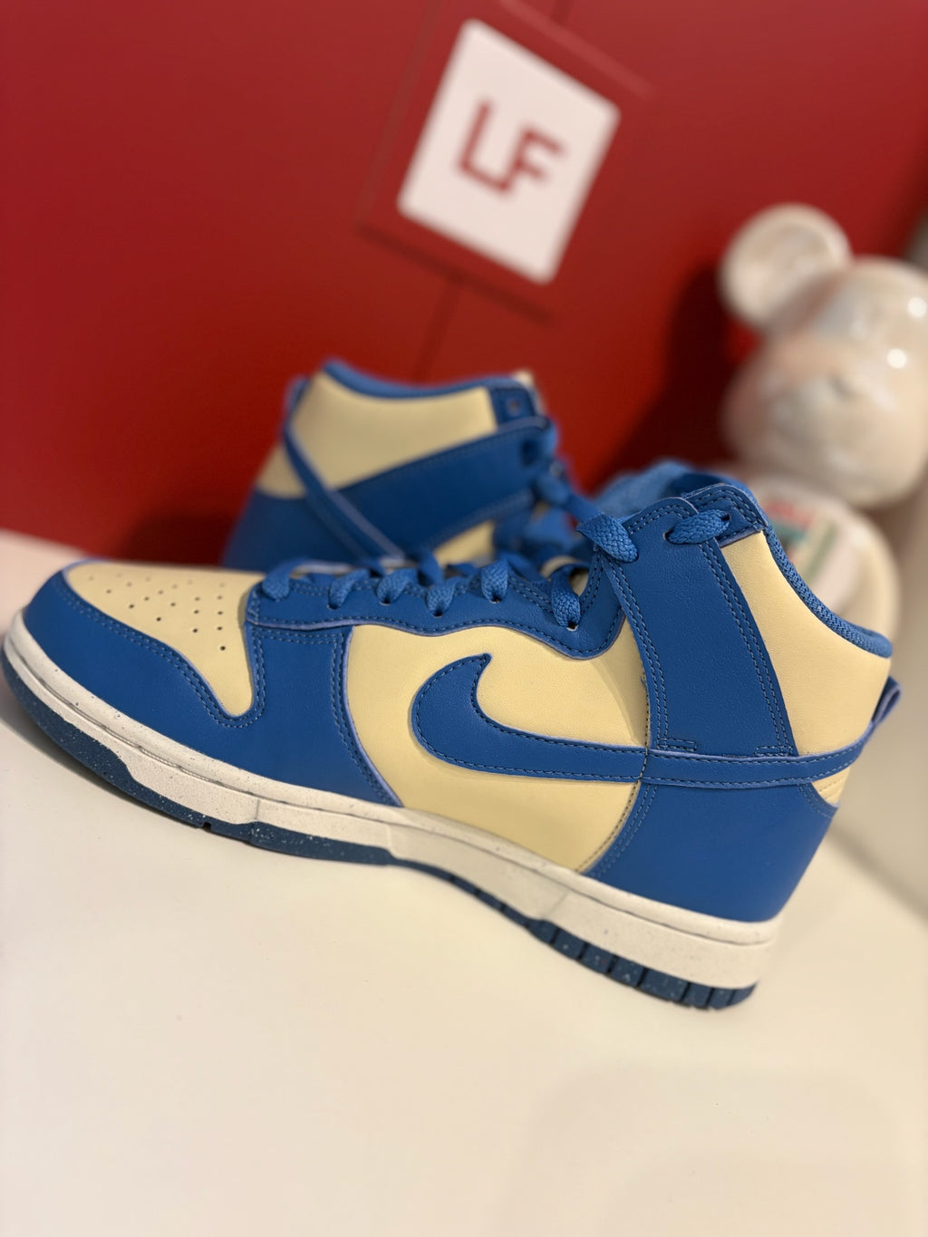 UK 5 Nike Dunk High Next Nature Light Khaki Star Blue Womens Trainers